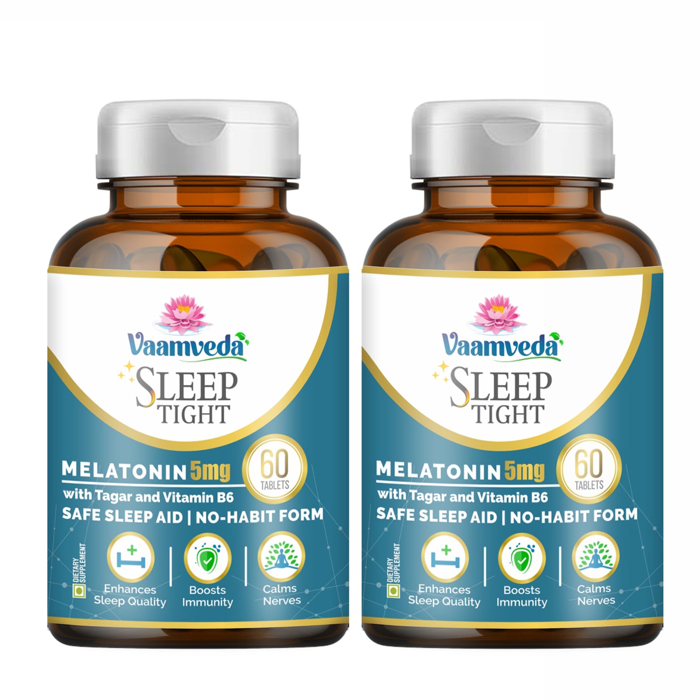 Sleep Tight Sleeping Pills : Melatonin 5mg Sleeping Aid Pill with Tagara & Vitamin B6 Tablet