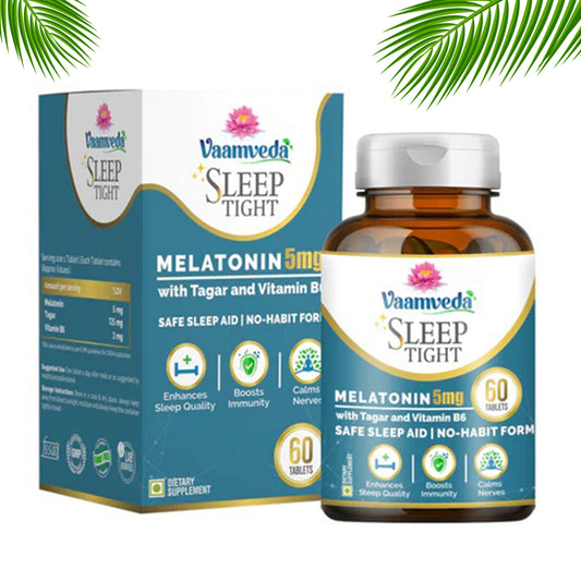 Melatonin with Tagara & Vitamin B6 Natural Sleeping Aid Tablets