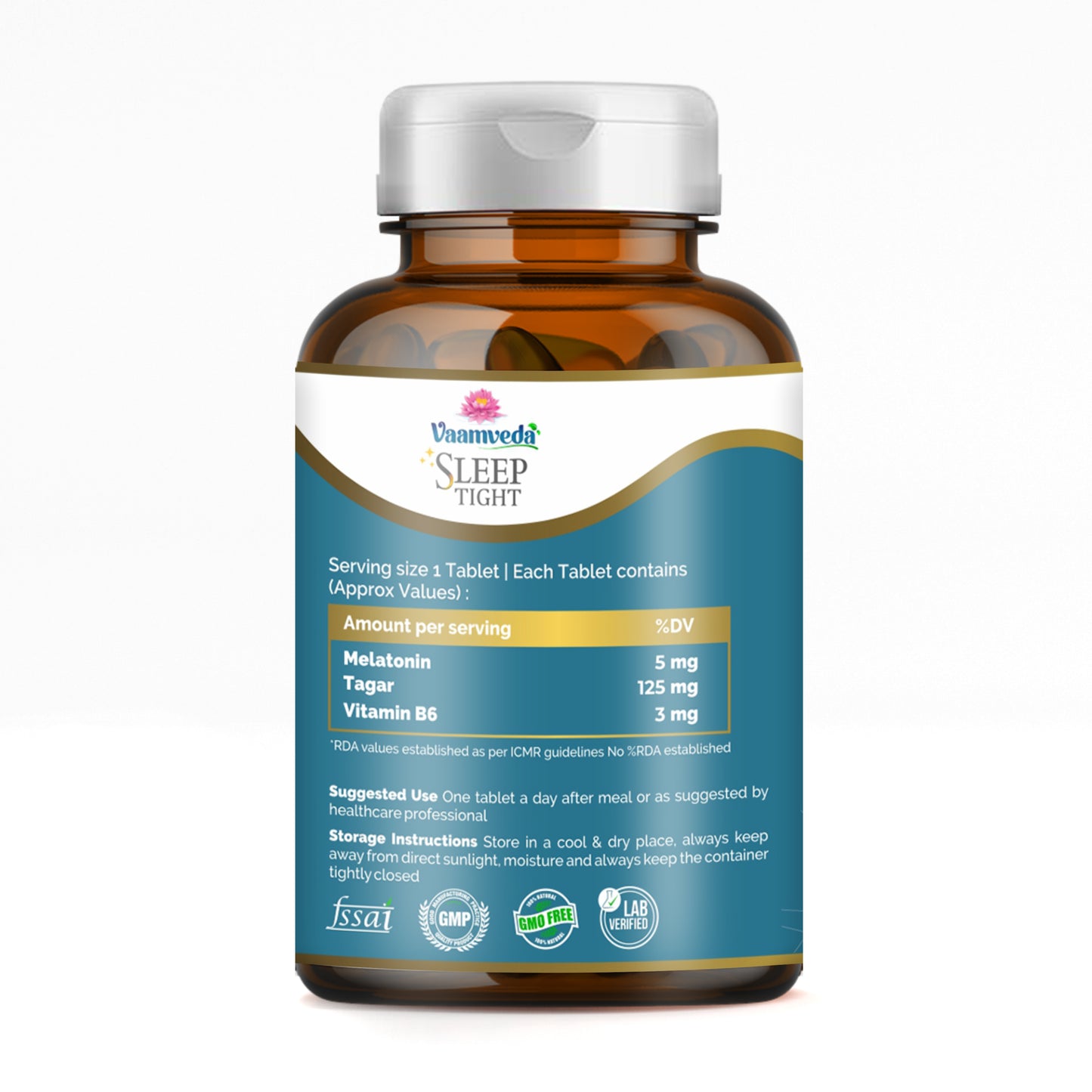 Sleep Tight Sleeping Pills : Melatonin 5mg Sleeping Aid Pill with Tagara & Vitamin B6 Tablet