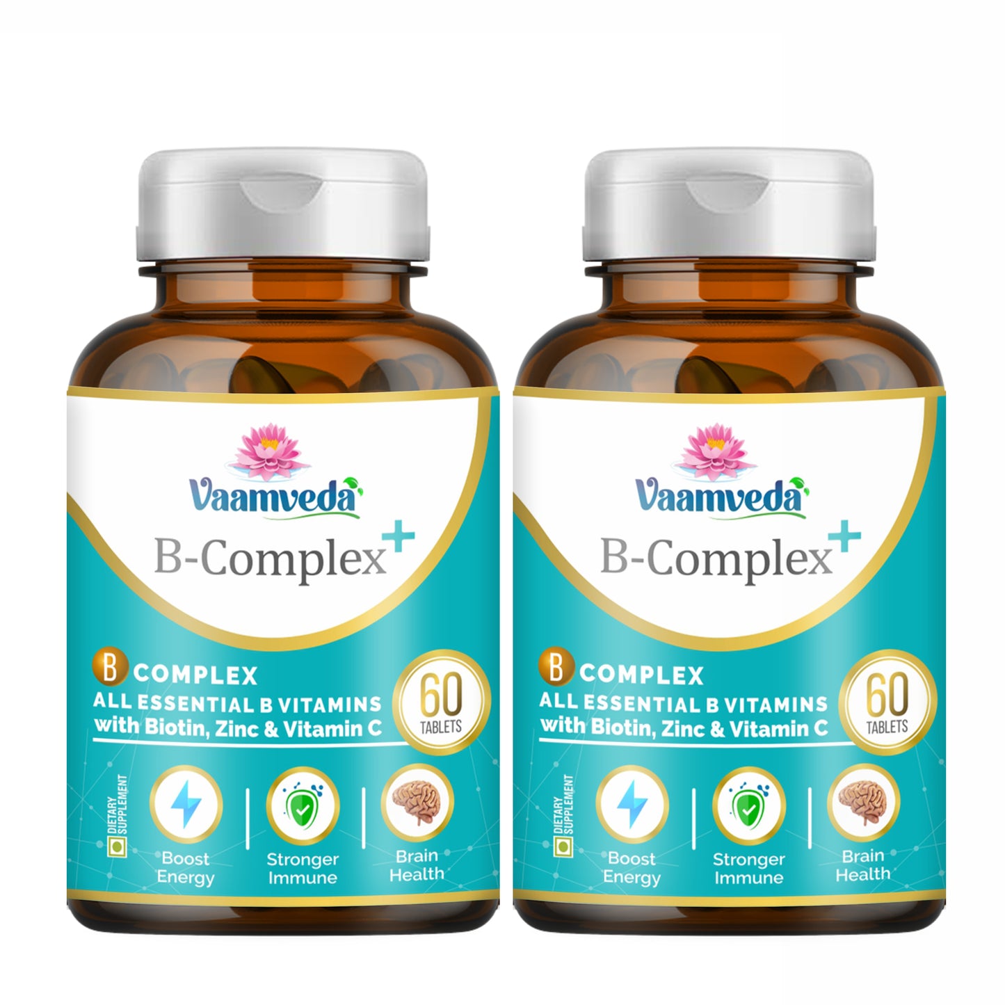 Vitamins B Complex with B12, Calcium Magnesium & Zinc, Folic Acid and Vitamin C