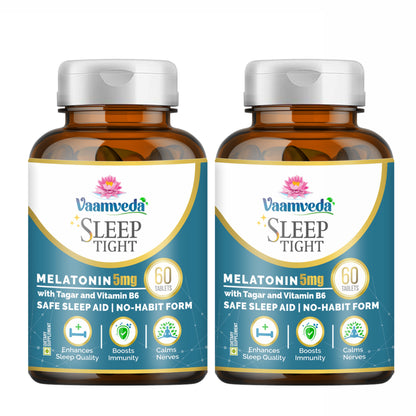 Melatonin with Tagara & Vitamin B6 Natural Sleeping Aid Tablets