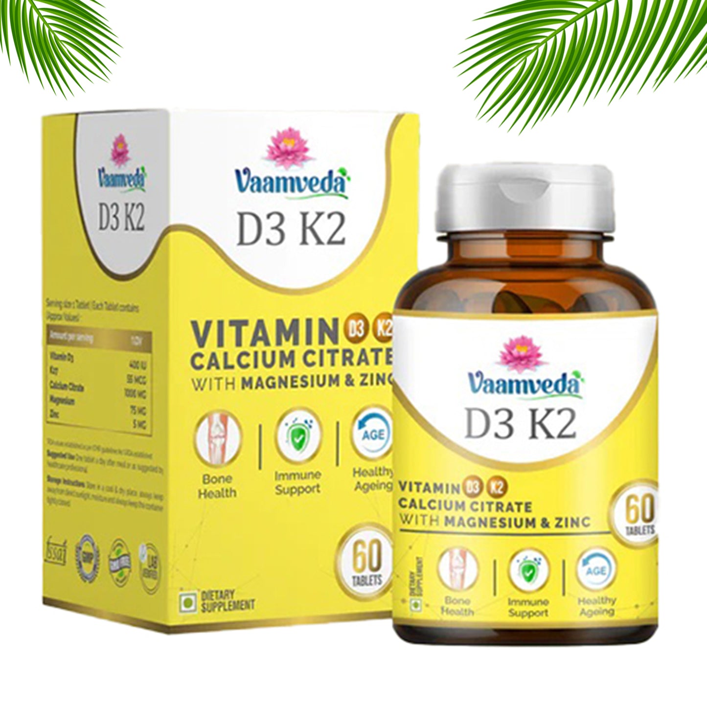 Calcium with Vitamin D3, K2, Magnesium & Zinc