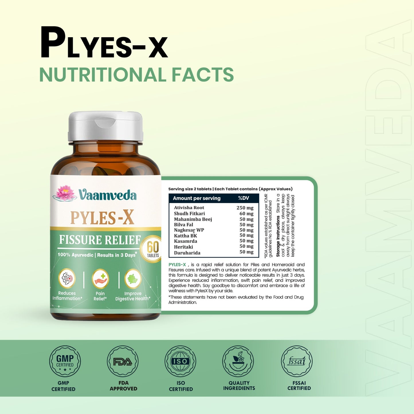 Pyles-X : Piles, Hemorrhoids and Fissure Care Ayurvedic Supplement