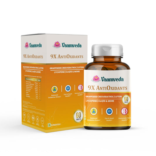 Advanced 9X Anti Oxidants :  Arjuna Extract,CoQ 10, Resveratrol & More