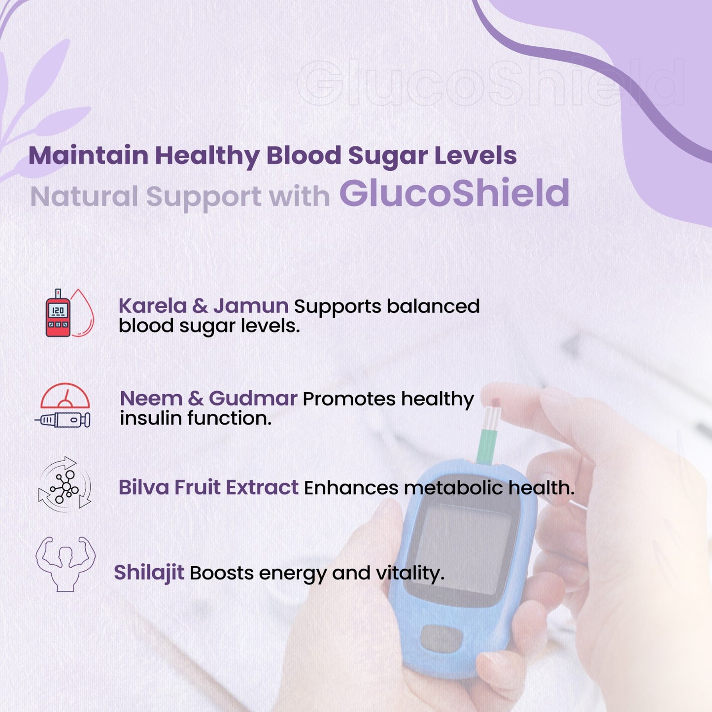 Gluco Shield : Karela Neem Jamun Gudmar Tablets for Diabetes & Blood Sugar Management