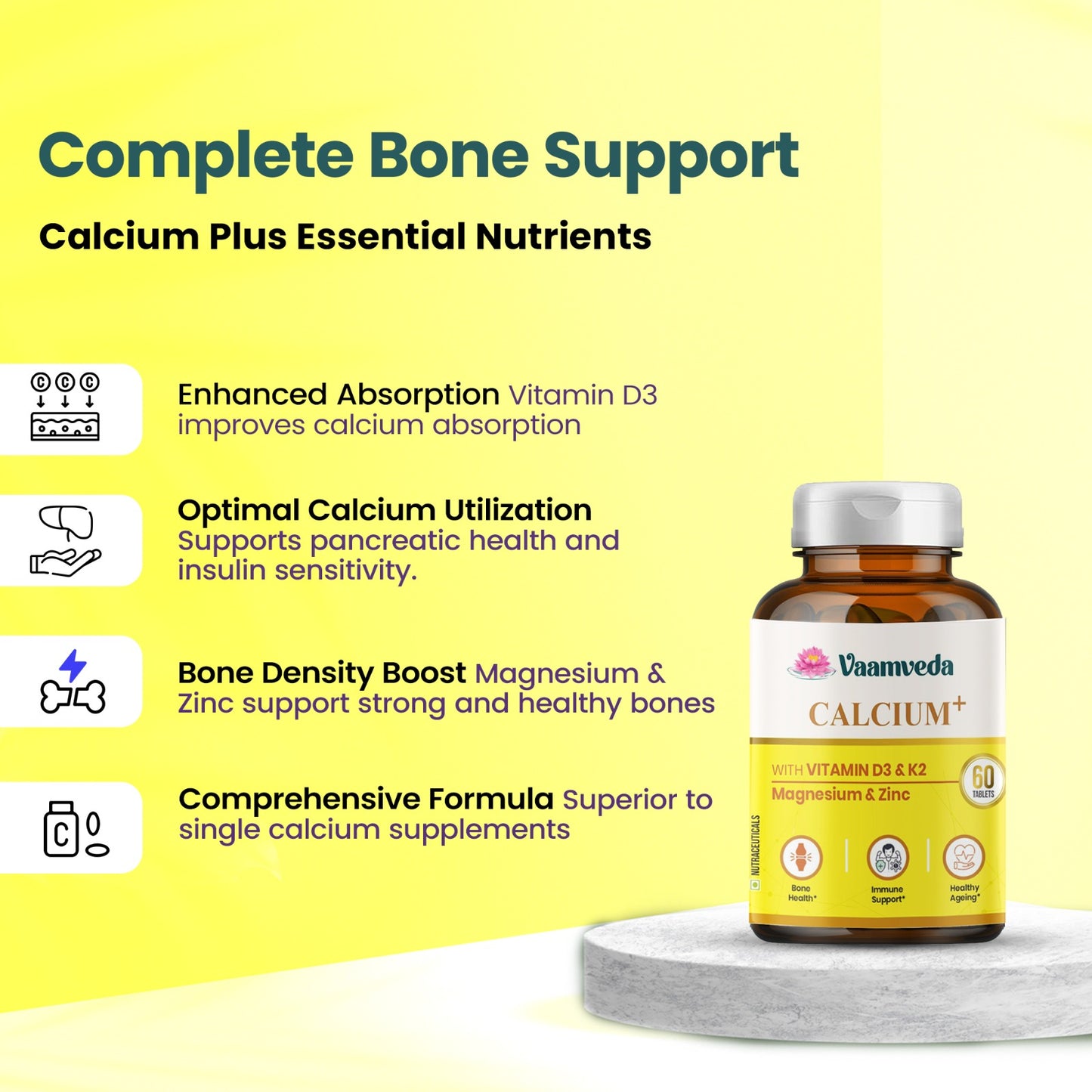 Calcium Complex with Vitamin D3,Magnesium and Zinc