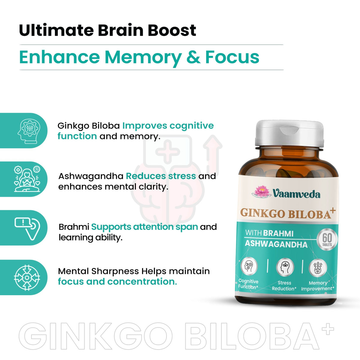 Premium Ginkgo Biloba with Brahmi and Ashwandha