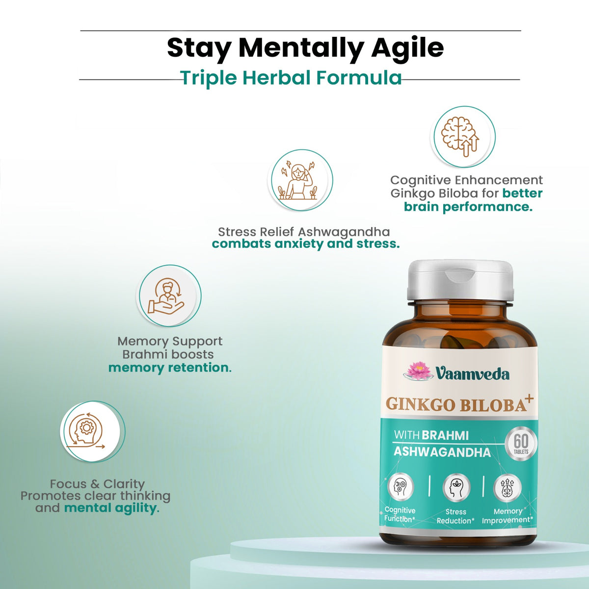 Premium Ginkgo Biloba with Brahmi and Ashwandha