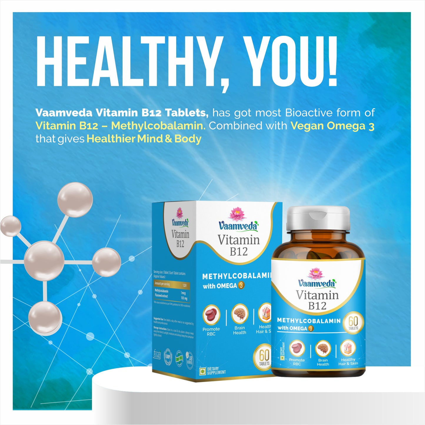 Vitamin B12 from Methylcobalamin with Omega 3